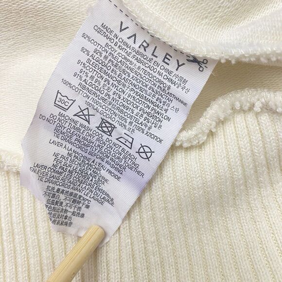 Varley Adelaine Pullover Ivory Sweatshirt Women's Small Oversized Cinched Waist - Picture 4 of 12